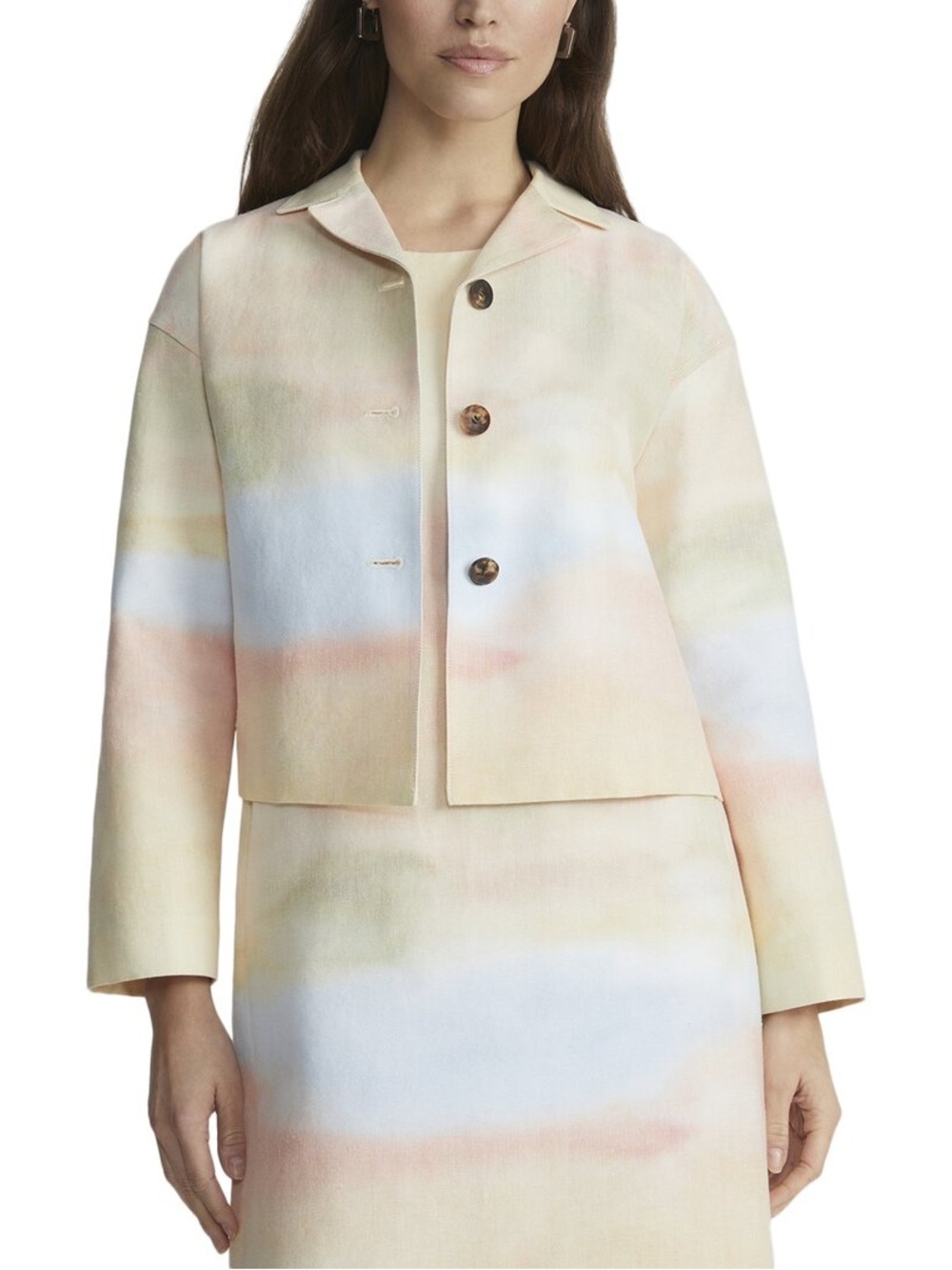 LAFAYETTE 148 NEW YORK Drop Shoulder Cropped Jacket In Neutral